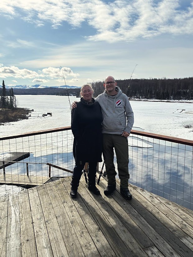 The wedding ceremony on the floatplane dock, Talkeetna